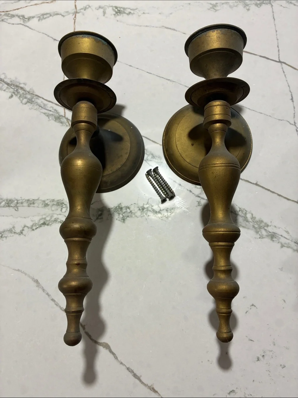 Antique Solid Brass Sconces Set